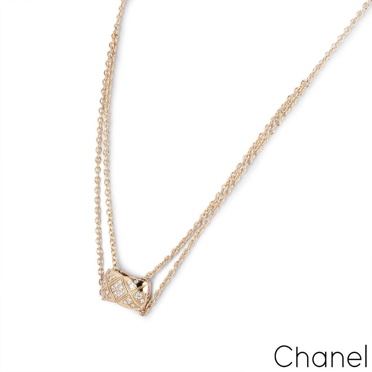 CHANEL 18K Beige Gold Coco Crush Pendant Necklace 868056